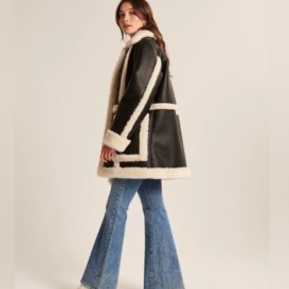 Abercrombie & Fitch Jackets & Blazers - Abercrombie Shearling Faux Leather Jacket